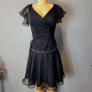 Light in the Box Drop Waist Whimsical Formal Dress NWT Sz 6 Beaded Prom Wedding